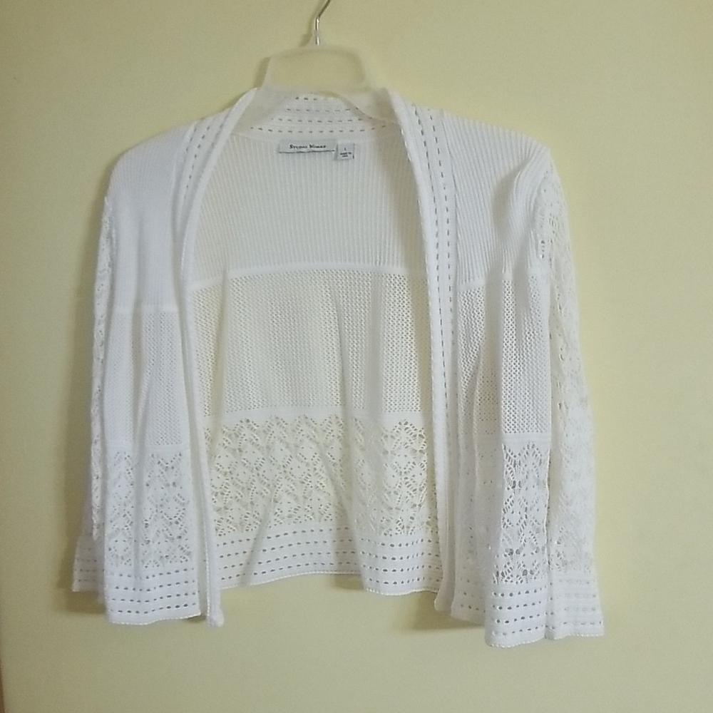 White Lace-Trim Cardigan. Never Worn